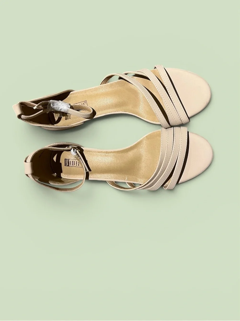 IDIFU Beige Strappy Low Heel Sandals